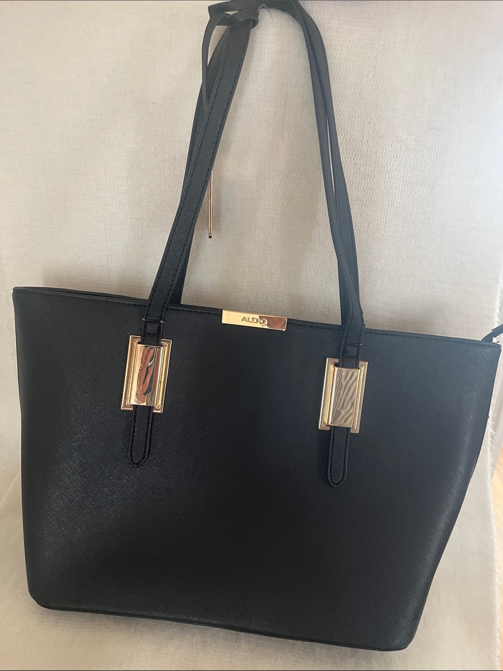 Aldo Black Tote with Gold-Plated Hardware